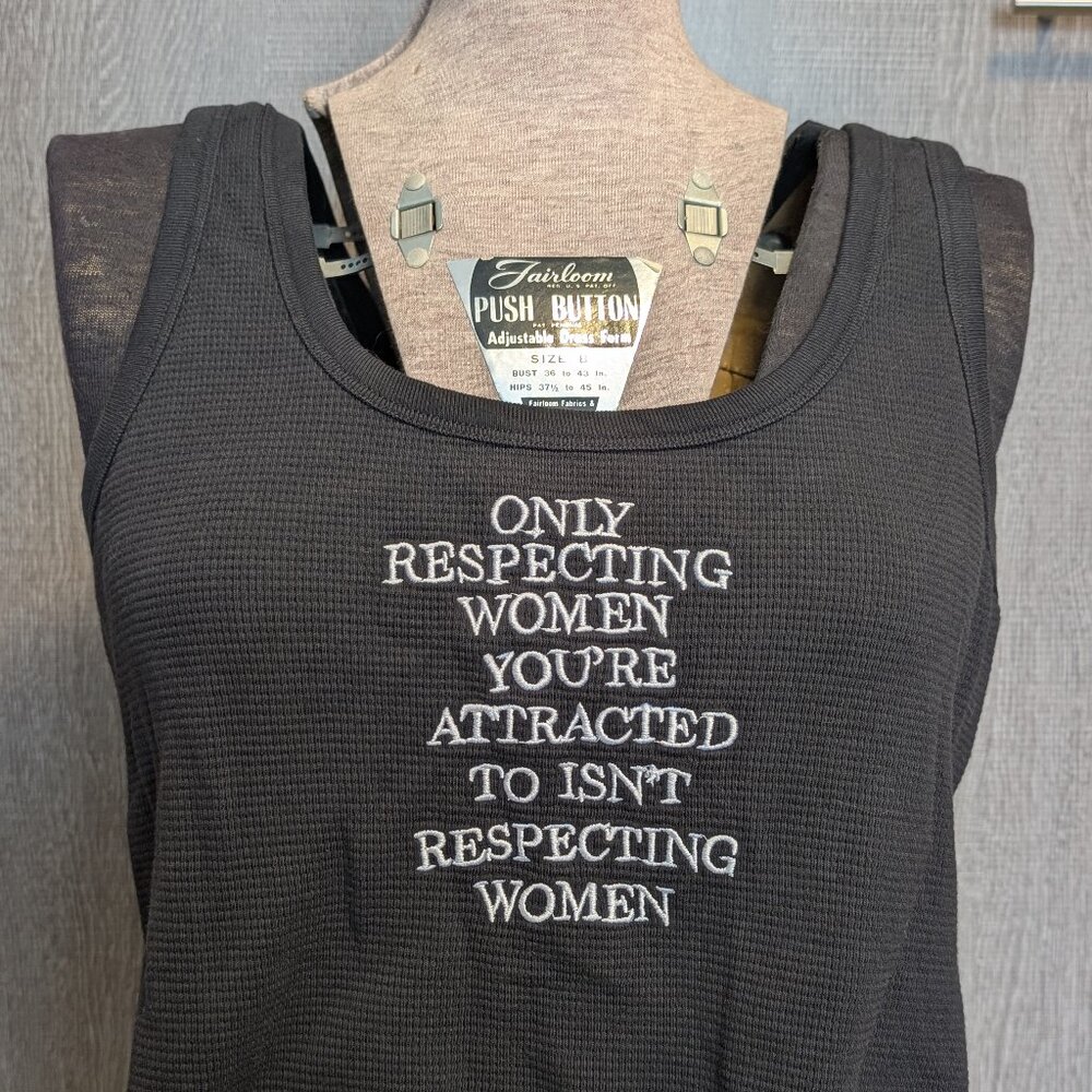 XXL Waffle Knit Black CHNGE Tank Respecting Women
